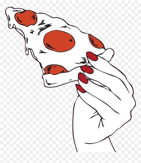 Pizza Food Hungry Hand Nails Red Girl Girly Tumblr Hand Holding Pizza