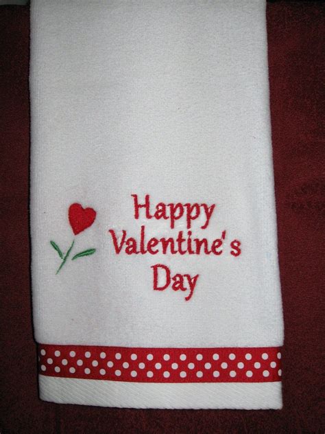 Valentine Machine Embroidered Premium Towel Etsy In 2024 Premium