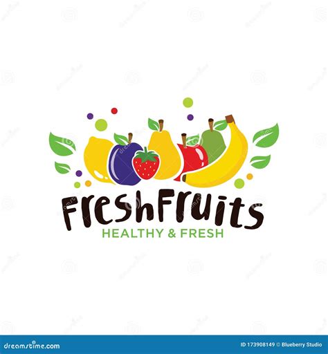 Fresh Fruits Logo Template Organic Fruit Logo Design Fruit Logo