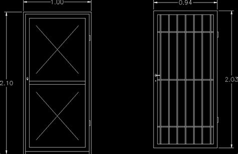 Puerta Con Rejas En DWG Librería CAD