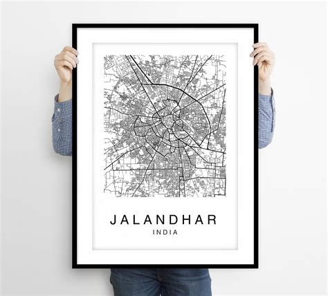 Jalandhar Map Jalandhar City Map Map Poster Map Print | Etsy