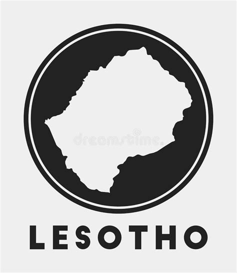 Lesotho Map Stylish Location Icon With Lesotho Map And Flag Stock