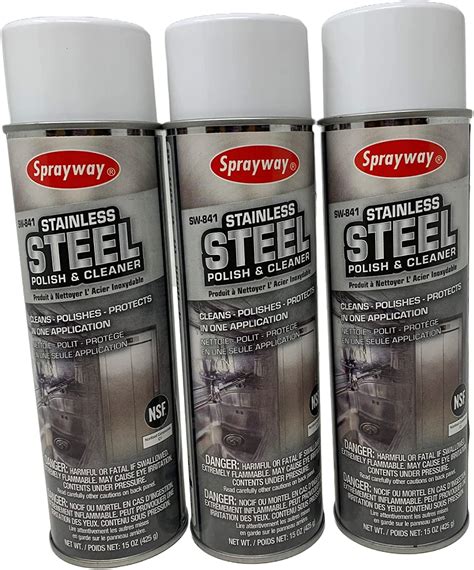 Sprayway Stainless Steel Cleaner Pk Oz Cans Ounce Pack Of