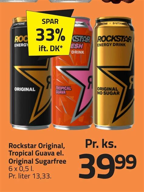 Rockstar Original Tropical Guava El Original Sugarfree Tilbud Hos