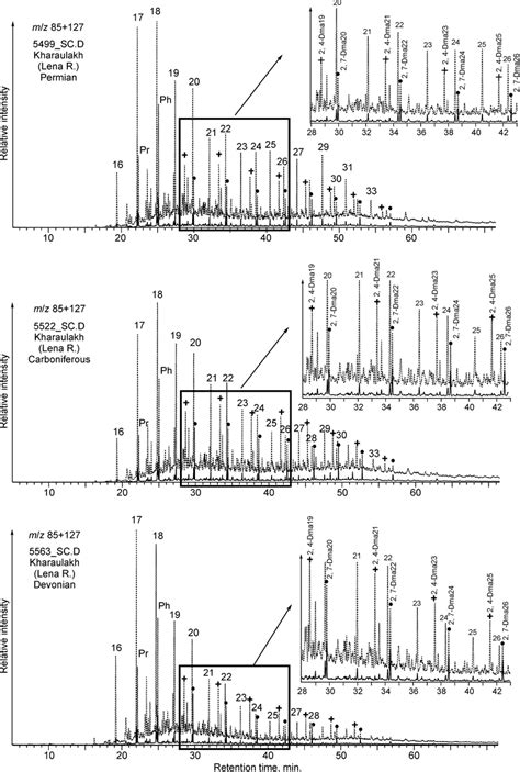 Composite M Z 85 And 127 Mass Chromatograms Of Aliphatic Hydrocarbon