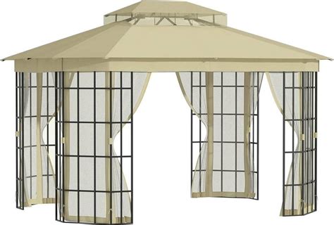 Outsunny Garden Metal Arch Arbour With Bench Love Seat Matte Black • Price