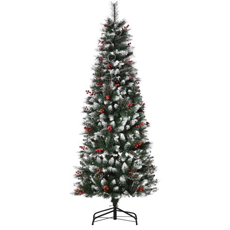 HOMCOM Árvore de Natal Artificial 180cm Ignífugo 539 Ramos 51 Bagas