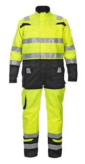 Hydrowear Hove High Visibility Two Tone Coverall Saturn Yellow Black