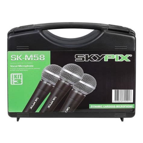 Kit Microfones Vocal Din Mico Maleta Sk M Skypix Em Promo O