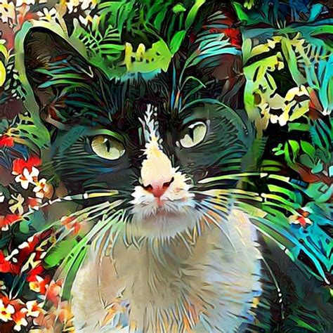 Tuxedo Cat Art - Etsy