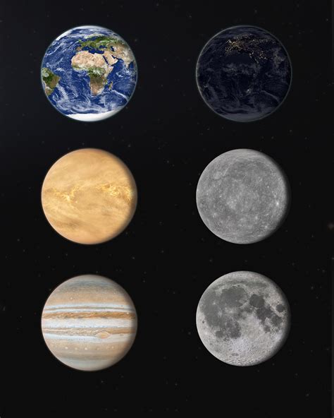 Realistic Planets Clipart Set Space Clipart PNG Solar - Etsy