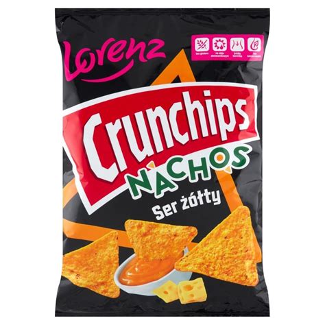 Crunchips Nachos Chipsy kukurydziane ser żółty 190 g Zakupy online z