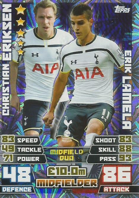 Trading Cards TOTTENHAM HOTSPURS TOPPS MATCH ATTAX EPL 2014 15