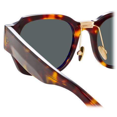 Linda Farrow Ramon Rectangular Sunglasses In Tortoiseshell