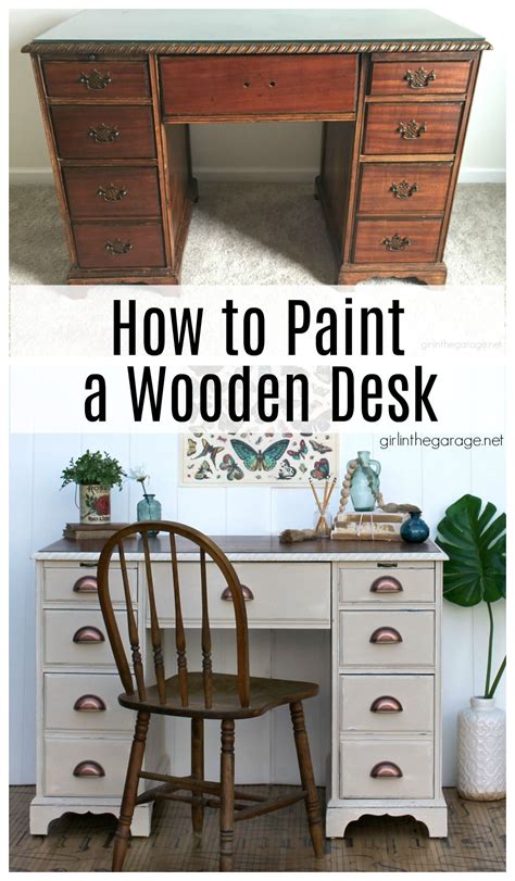 How To Chalk Paint A Desk Desk Makeover Diy Painted Desk Paint Wooden Desk