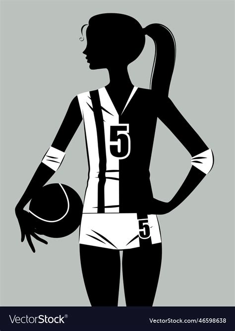 Black and white silhouette of a basketball player Vector Image