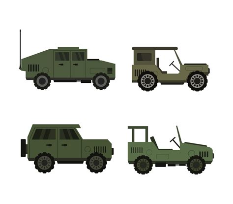 Set Of Military Vehicle Icons 833497 Vector Art At Vecteezy