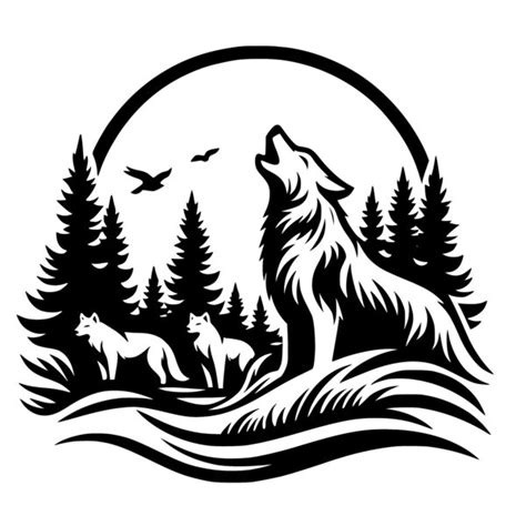 Download Wolf Pack Howling Design for Cricut & Laser Machines