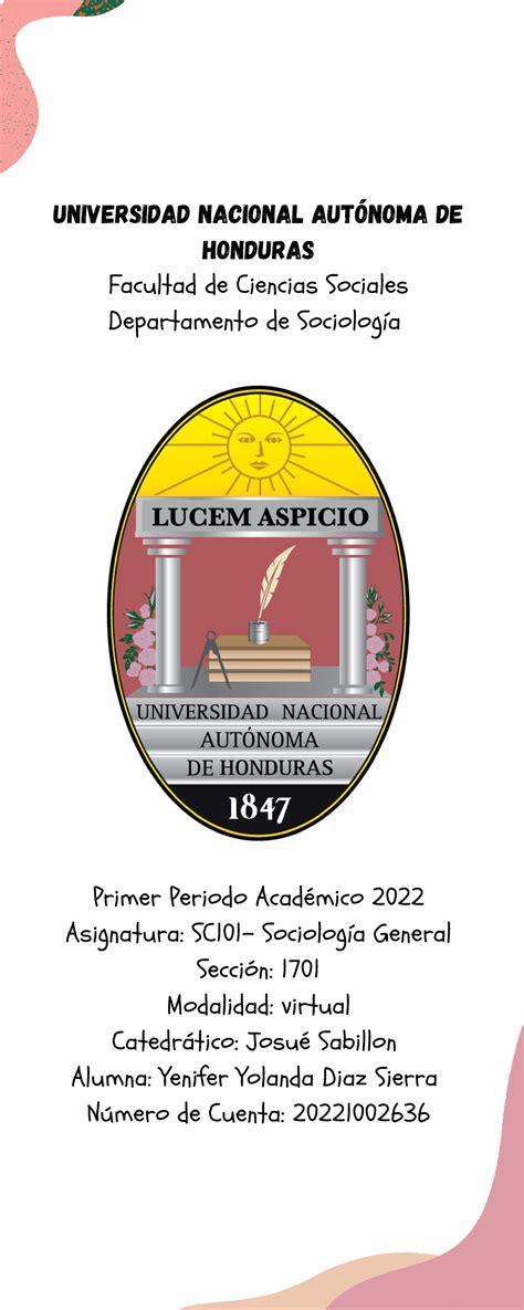 Tarea 3 De Sociologia Ensayo Universidad Nacional Autónoma De Honduras Facultad De Ciencias