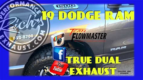 19 Dodge Ram Flowmaster True Dual Exhaust Comparison Withwithout Resonators By Richs Youtube