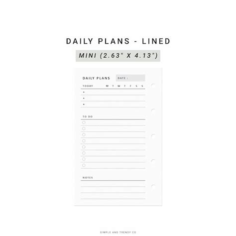 Daily Planner Printable Mini Gr E Filofax Mini Daily Organizer