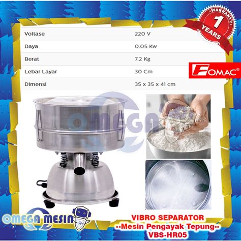 Jual Mesin Pengayak Tepung Vibro Separator Vbs Hr Fomac Shopee