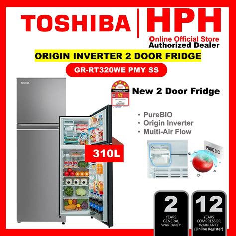 Toshiba 2 Door Inverter Fridge 5 STAR Refrigerator GR RT230WE GR