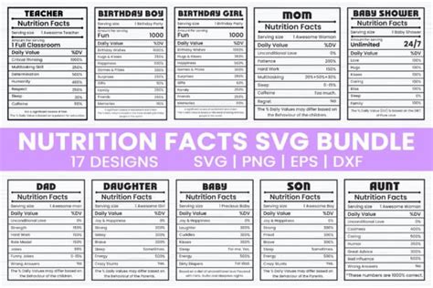 Nutrition Facts Svg Bundle Graphic By Designhub103 · Creative Fabrica