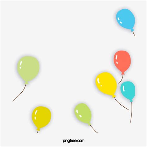 Floating Balloons Clipart Transparent Background Colored Floating