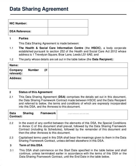 Information Sharing Agreement Template Nhs Pdf Template