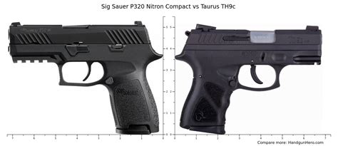 Sig Sauer P320 Nitron Compact Vs Taurus Th9c Size Comparison Handgun Hero