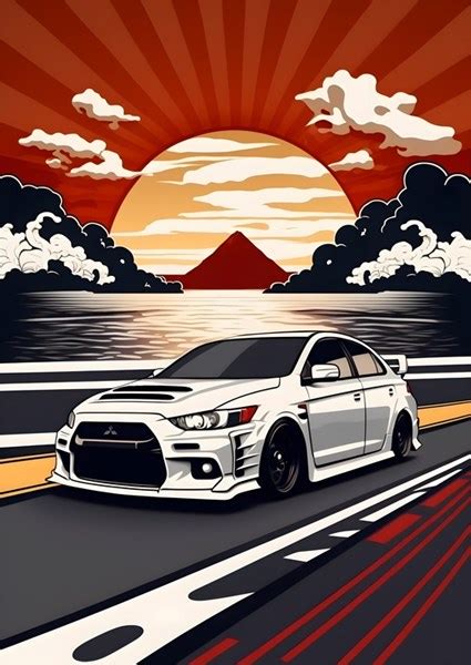 Mitsubishi Lancer Evo Retro Posters Prints By Pixaverse Printler