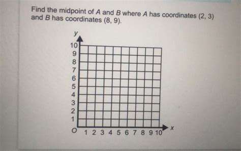 Solved Find The Midpoint Of A And B Where A Has Coordinates 23 And