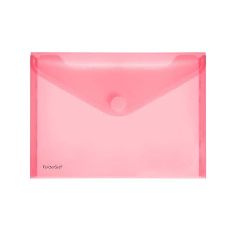 Pochette Avec Fermeture Velcro A5 PP Rouge Transparent Fournitures De