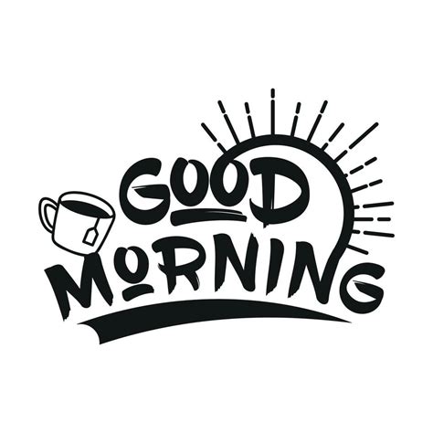 Good Morning hand drawn vector lettering Vector illustration. 7973488 ...