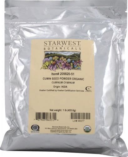 Starwest Botanicals Organic Cumin Seed Powder 1 Lb Kroger