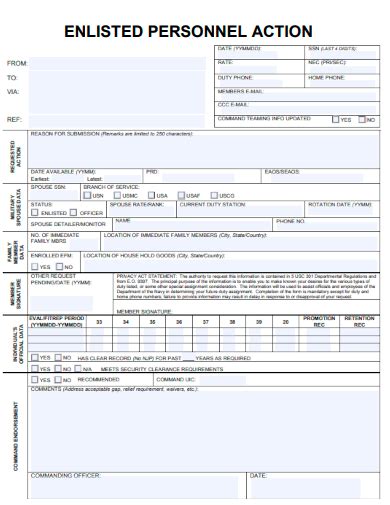 Free Personnel Action Form Samples In Pdf