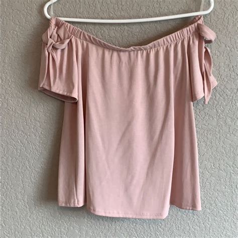 Light Pink Off The Shoulder Top In 2024 Off The Shoulder Light Pink Shoulder Shirts