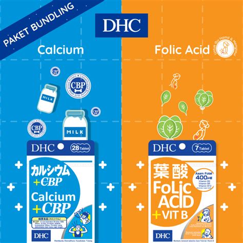 Paket Bundling Dhc Calcium Cbp Dan Dhc Folic Acid Vit B Lazada