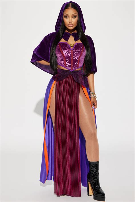 Sultry Witch 3 Piece Costume Set Plum Multi Fashion Nova Costumes