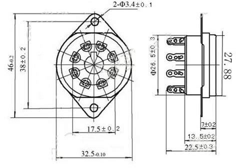 Tube Socket Octal TS8 BKRL GOLD 8 Pin Octal Sockets Sockets