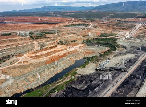 View Into The Opencast Lignite Mine In The Lignite Mining Area Near