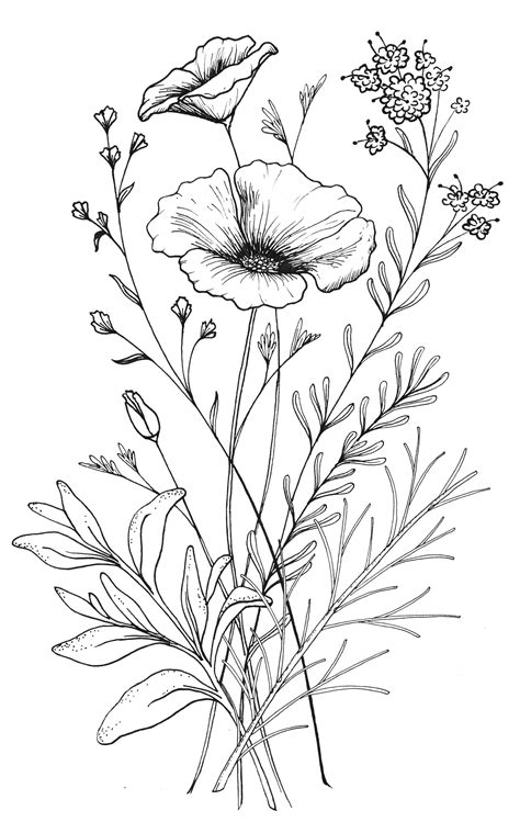 Custom CA Wildflower Tattoo Design from Red Umbrella Designs ...