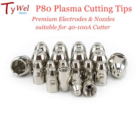 Note 20pcs Premium P80 Plasma Cutting Torch Consumable Cutting 60A 80A