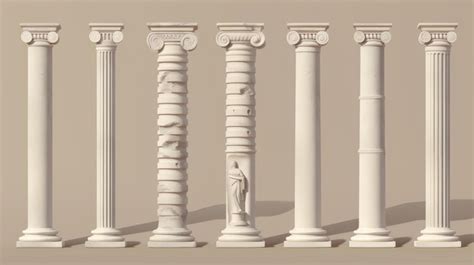 Columna Romana Hecha De Arcilla Blanca Ilustraci N Moderna D Realista