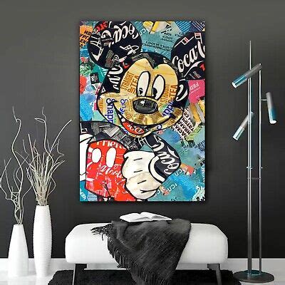 Mickey Mouse Art Print Disney Canvas Wall Art Mickey Banksy Pop Art