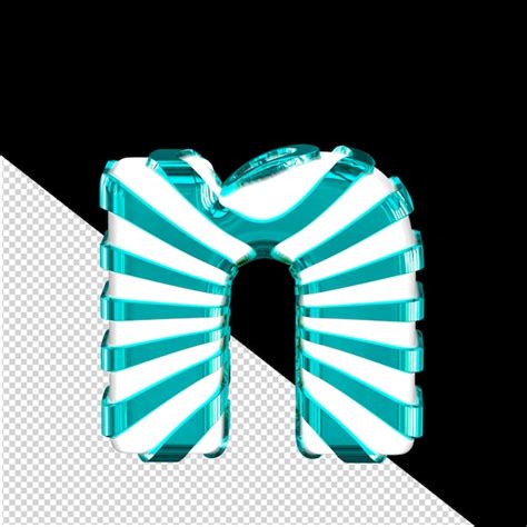 Symbole D Blanc Avec Sangles Turquoise Lettre N Psd Premium