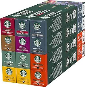 STARBUCKS Variety Pack By Nespresso 8 Flavours Coffee Capsules 12 X