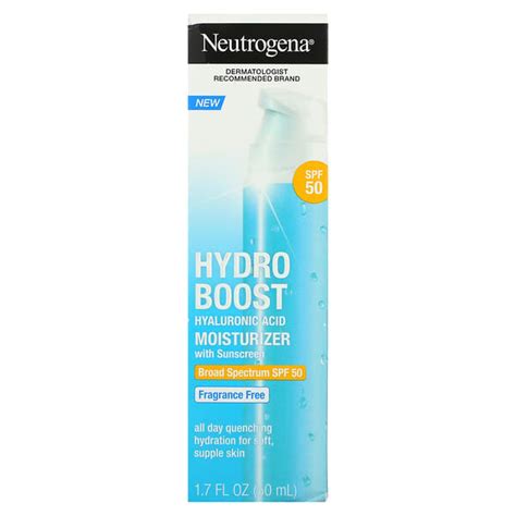 Neutrogena Hydro Boost Hyaluronic Acid Moisturizer With Sunscreen Spf 50 Fragrance Free 1 7