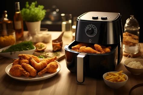 Premium Photo | Deep fryer frying delicious chicken and potatoes